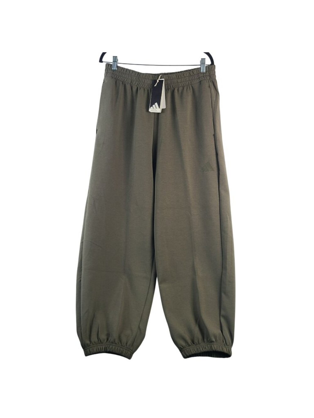 NEW Adidas Mens Multi-Sport Pants Olive Strata Elastic Waistband Cuffed Hem Sz L